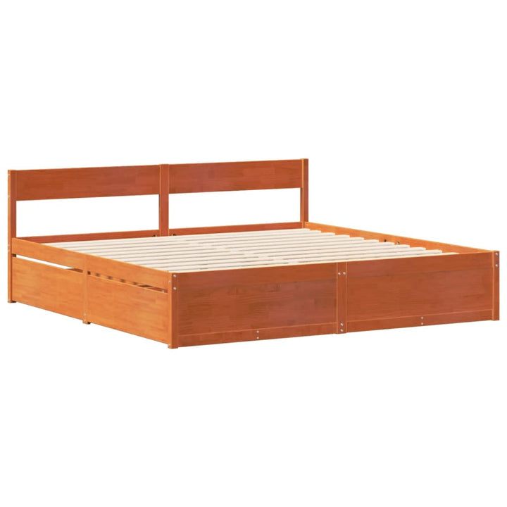sengeramme uden madras 180x200 cm massivt fyrretræ gyldenbrun
