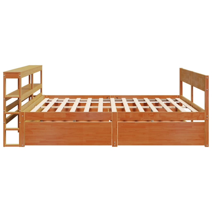 sengeramme uden madras 180x200 cm massivt fyrretræ gyldenbrun