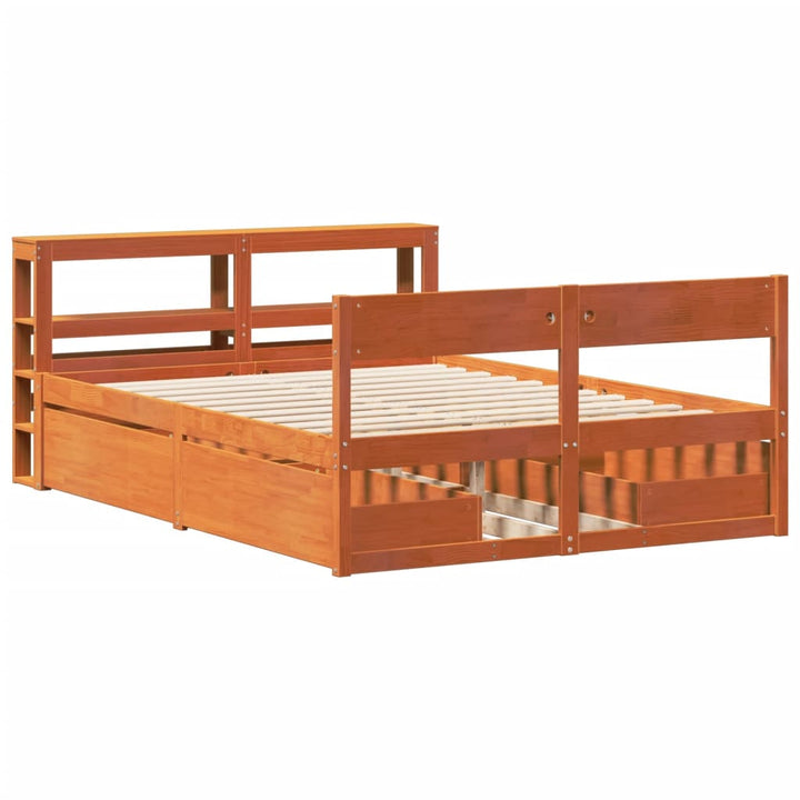 sengeramme uden madras 160x200 cm massivt fyrretræ gyldenbrun