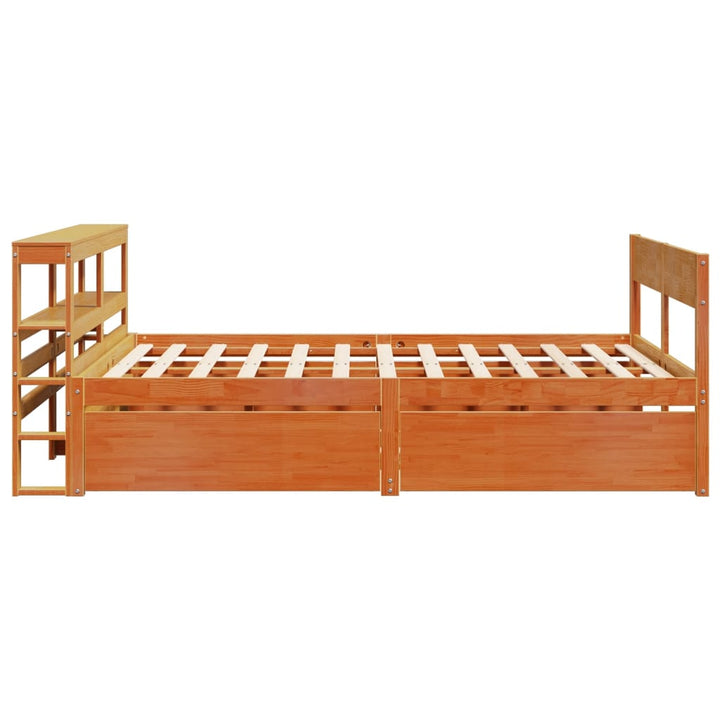 sengeramme uden madras 160x200 cm massivt fyrretræ gyldenbrun