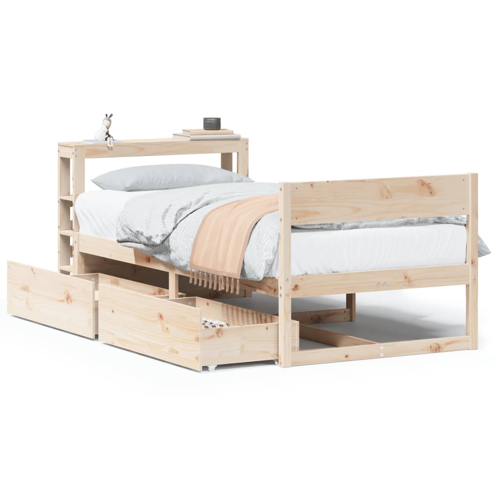 sengeramme uden madras 90x200 cm massivt fyrretræ