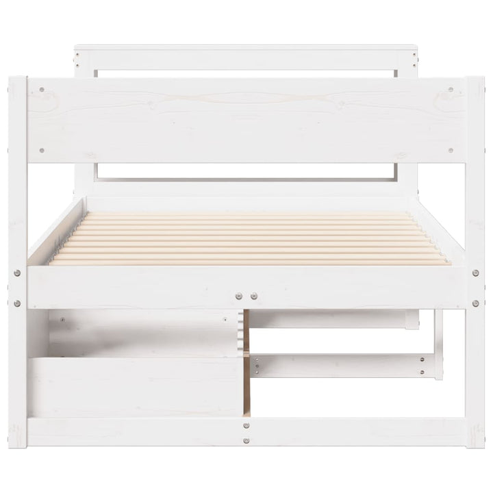 sengeramme uden madras 90x200 cm massivt fyrretræ hvid