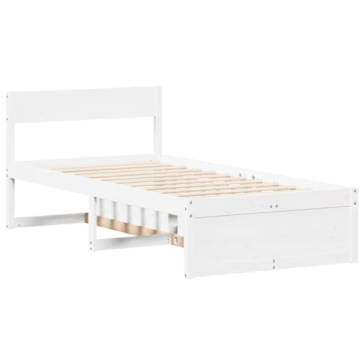 sengeramme uden madras 90x200 cm massivt fyrretræ hvid