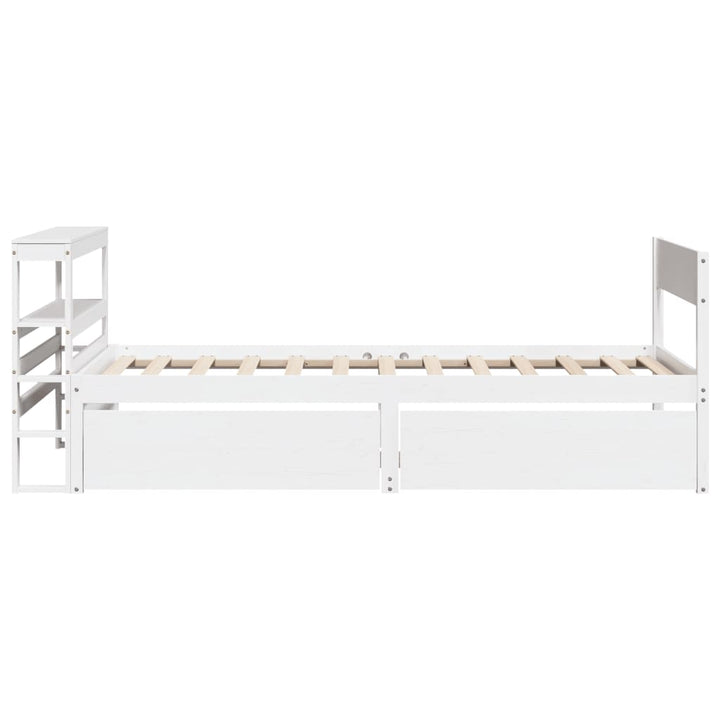 sengeramme uden madras 90x200 cm massivt fyrretræ hvid