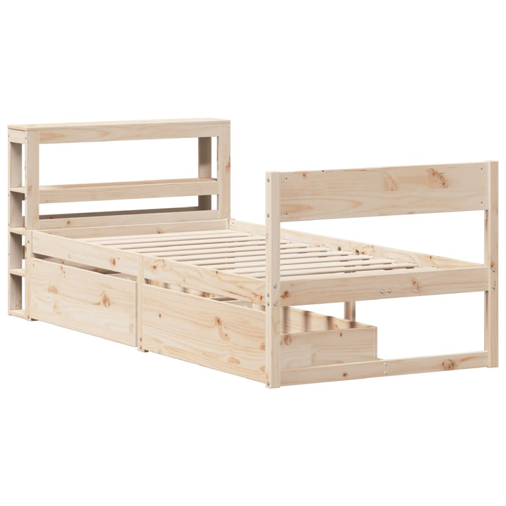 sengeramme uden madras 75x190 cm massivt fyrretræ
