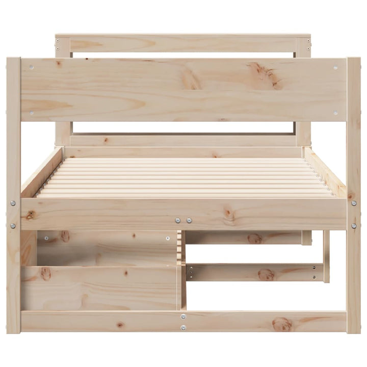 sengeramme uden madras 75x190 cm massivt fyrretræ