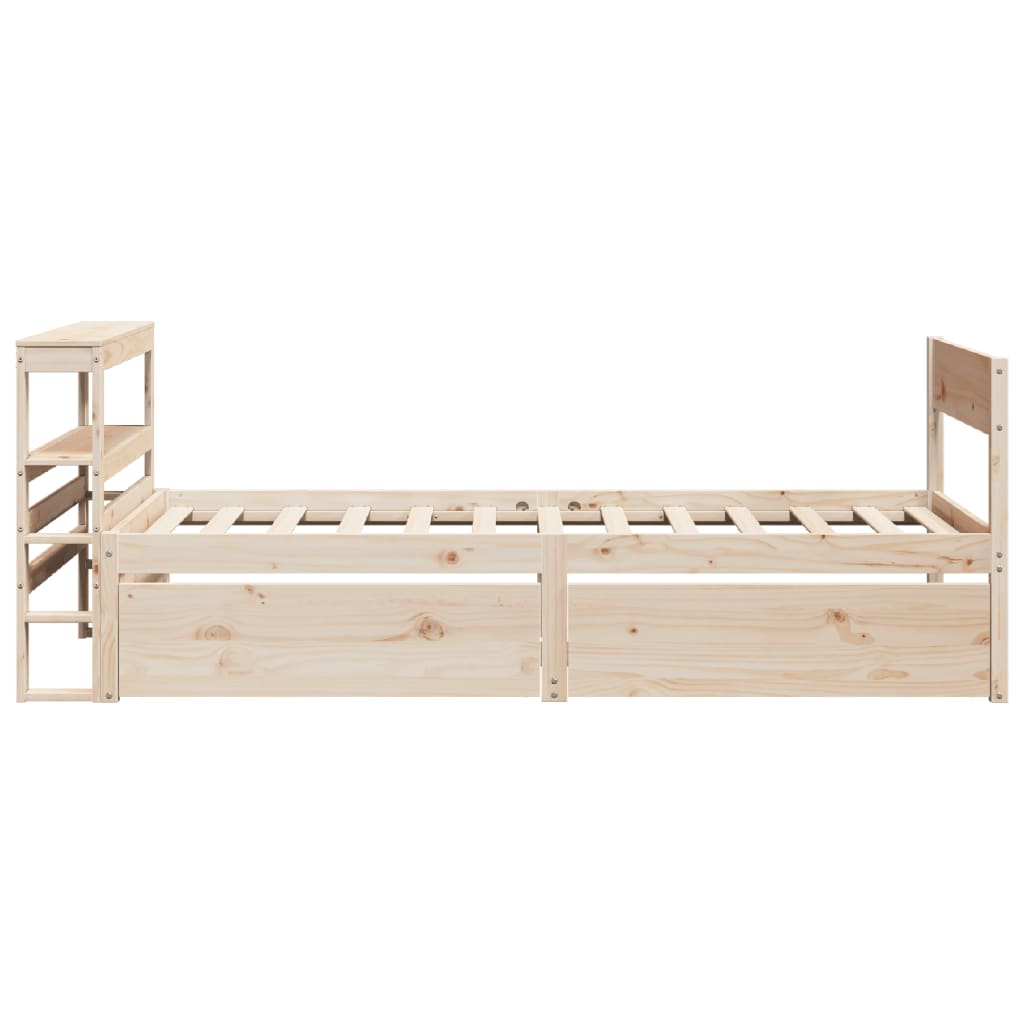 sengeramme uden madras 75x190 cm massivt fyrretræ