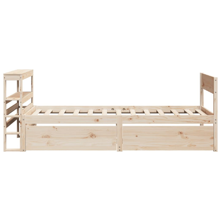 sengeramme uden madras 75x190 cm massivt fyrretræ