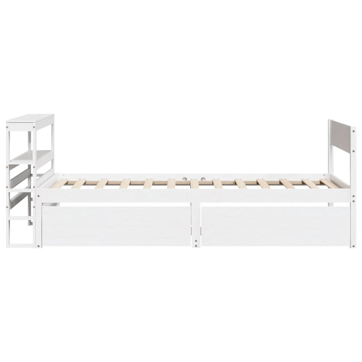 sengeramme uden madras 75x190 cm massivt fyrretræ hvid
