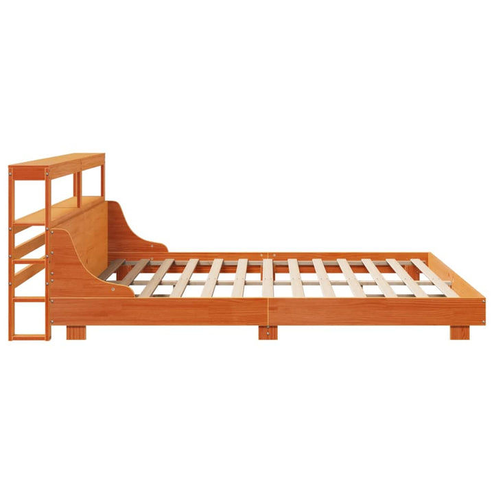 sengeramme uden madras 200x200 cm massivt fyrretræ gyldenbrun