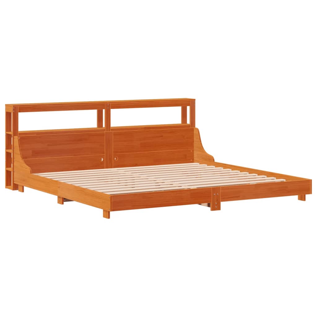 sengeramme uden madras 180x200 cm massivt fyrretræ gyldenbrun