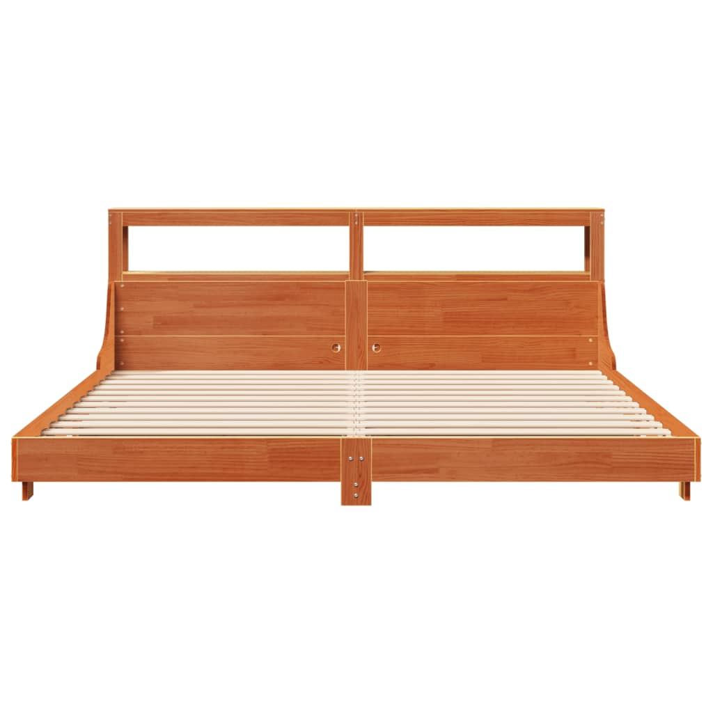 sengeramme uden madras 180x200 cm massivt fyrretræ gyldenbrun