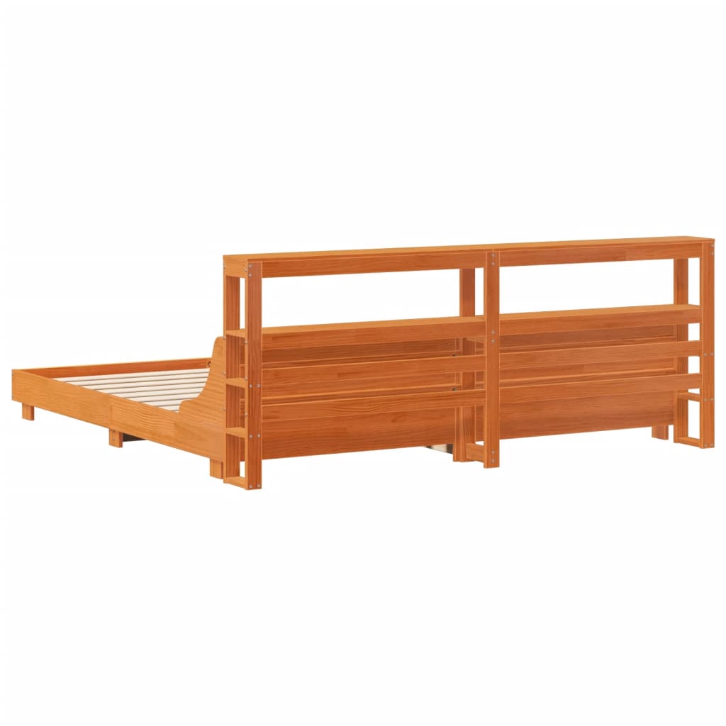 sengeramme uden madras 180x200 cm massivt fyrretræ gyldenbrun