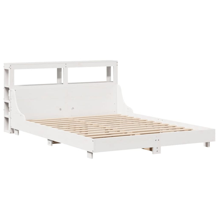 sengeramme uden madras 150x200 cm massivt fyrretræ hvid