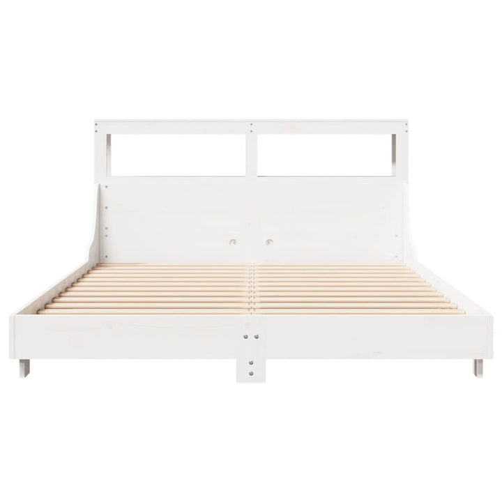 sengeramme uden madras 150x200 cm massivt fyrretræ hvid