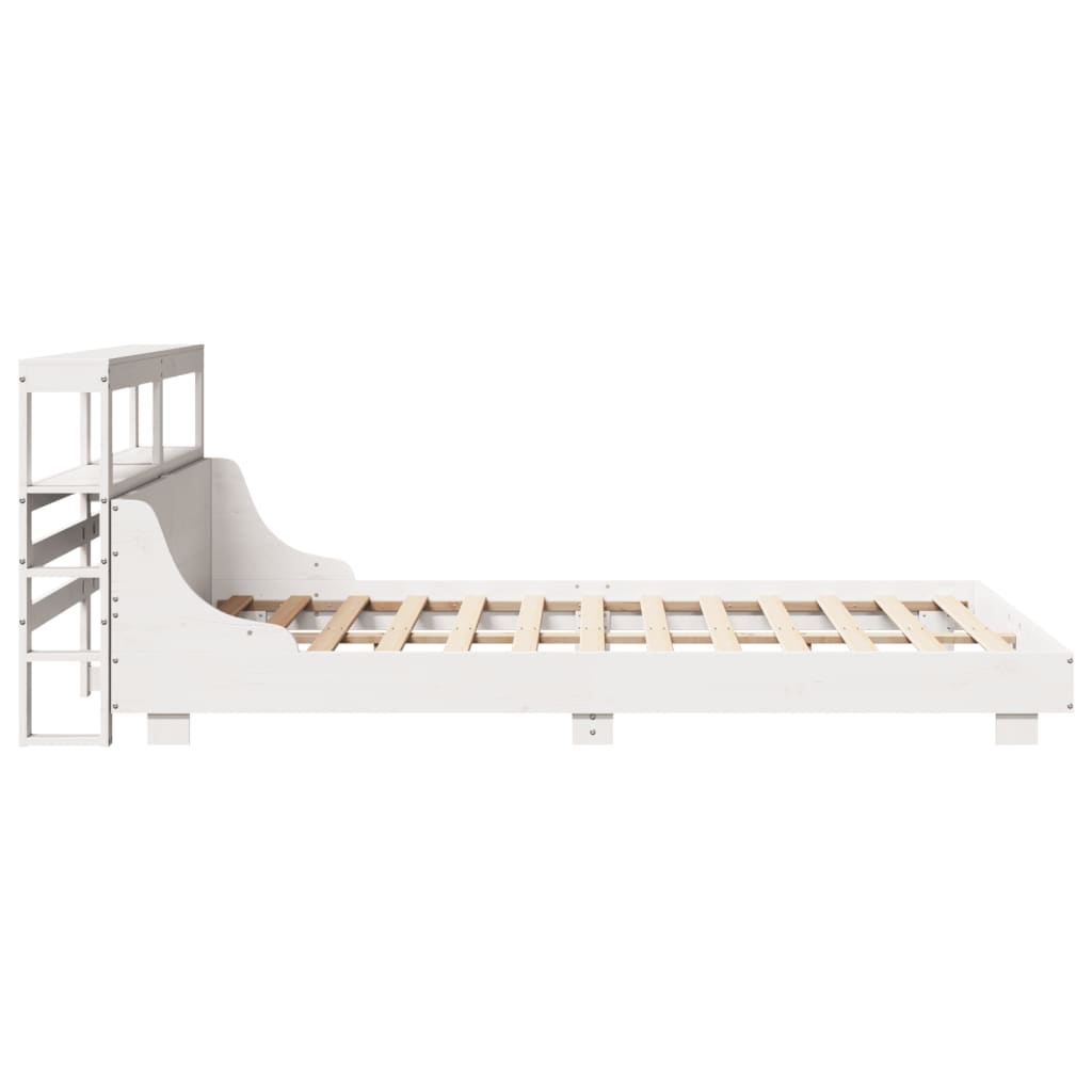 sengeramme uden madras 150x200 cm massivt fyrretræ hvid