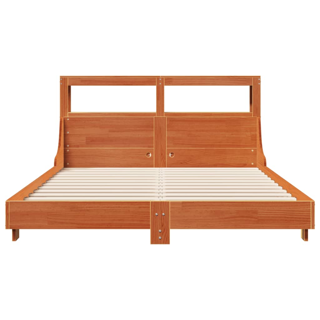 sengeramme uden madras 140x200 cm massivt fyr gyldenbrun