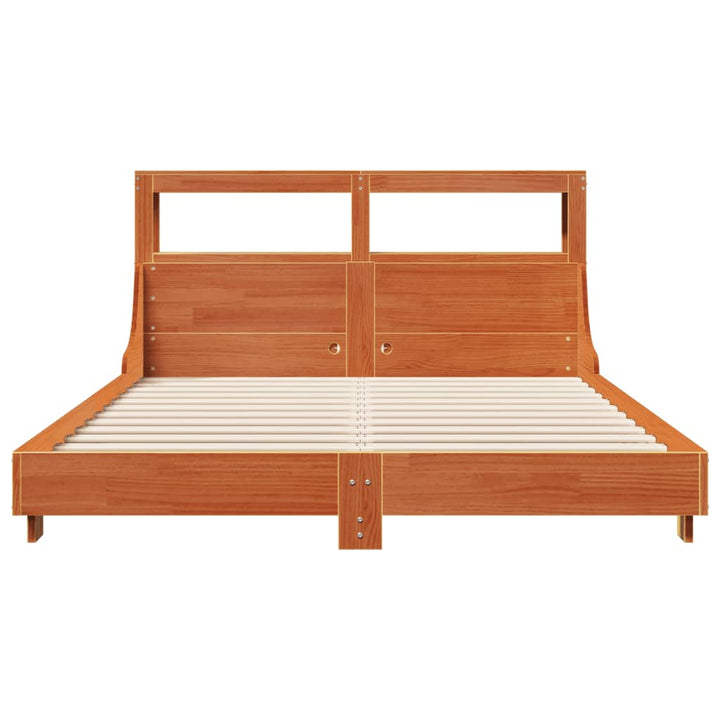 sengeramme uden madras 140x200 cm massivt fyr gyldenbrun
