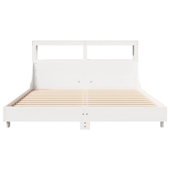 sengeramme uden madras 120x200 cm massivt fyrretræ hvid