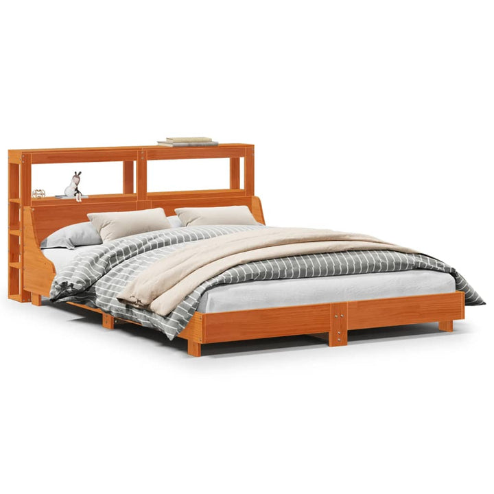 sengeramme uden madras 120x200 cm massivt fyrretræ gyldenbrun