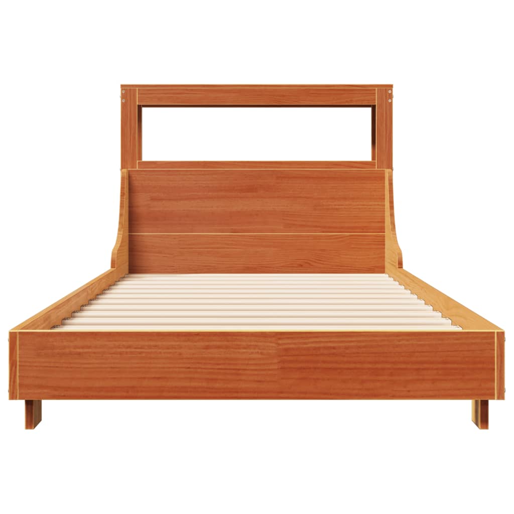 sengeramme uden madras 100x200 cm massivt fyrretræ gyldenbrun