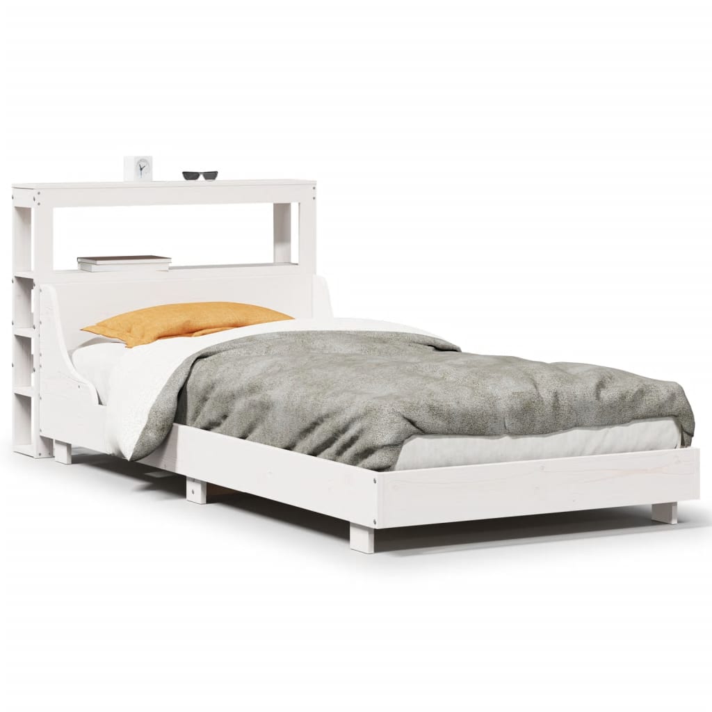 sengeramme uden madras 90x200 cm massivt fyrretræ hvid