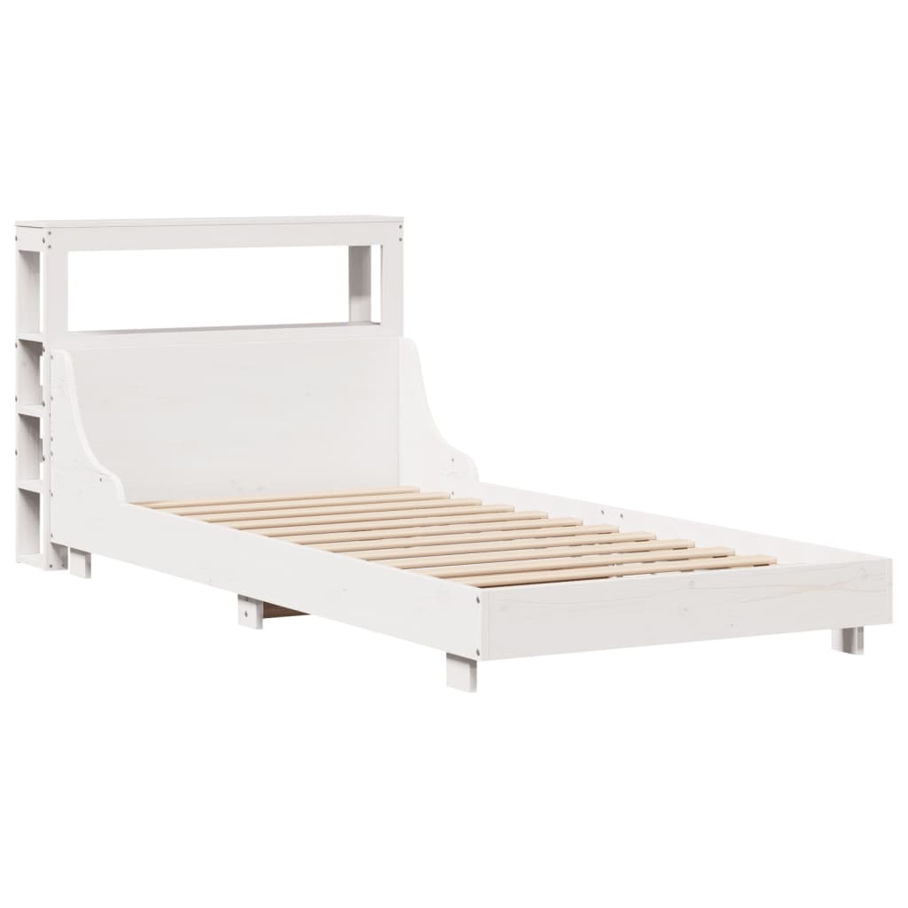sengeramme uden madras 90x200 cm massivt fyrretræ hvid