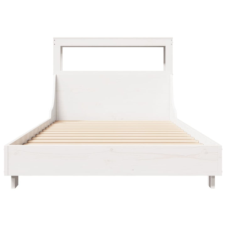 sengeramme uden madras 90x200 cm massivt fyrretræ hvid