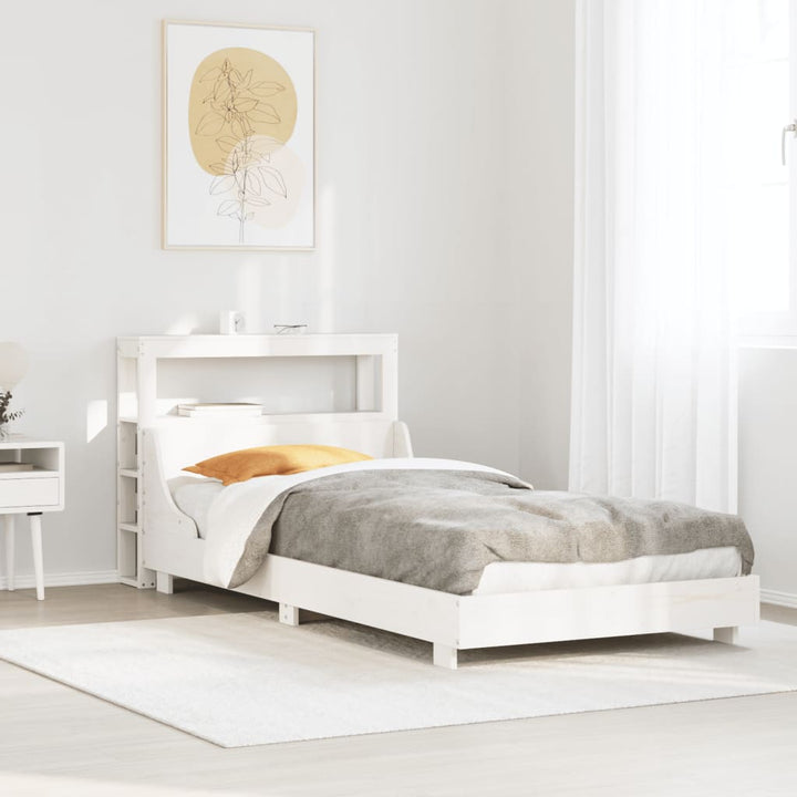sengeramme uden madras 90x200 cm massivt fyrretræ hvid