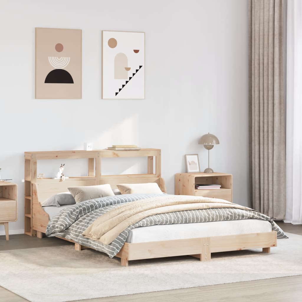sengeramme uden madras 120x190 cm massivt fyrretræ