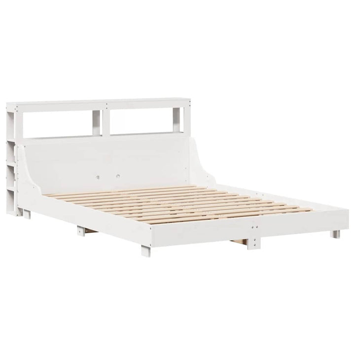 sengeramme uden madras 120x190 cm massivt fyrretræ hvid