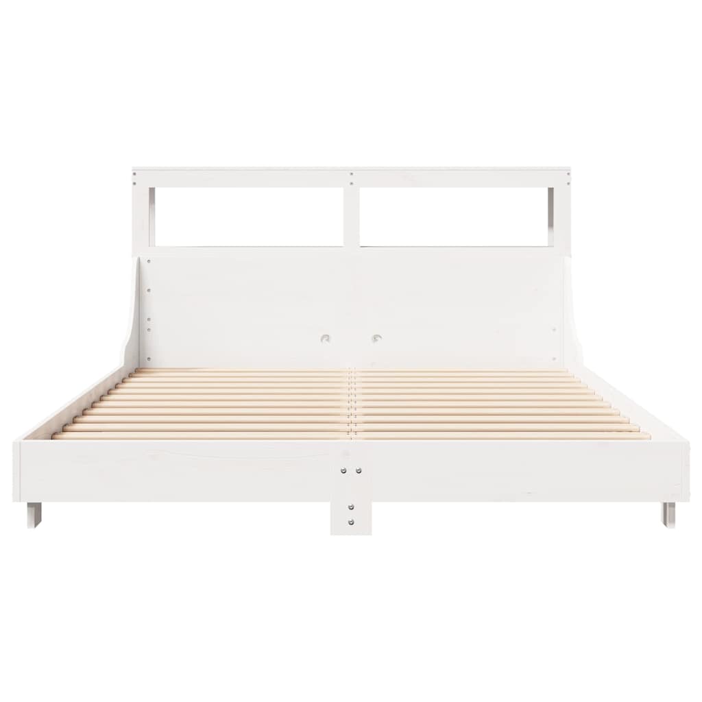 sengeramme uden madras 120x190 cm massivt fyrretræ hvid