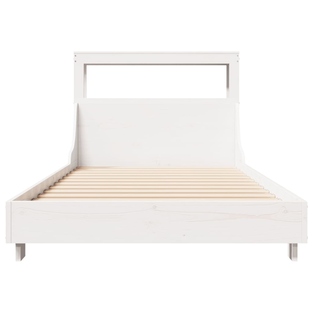 sengeramme uden madras 90x190 cm massivt fyrretræ hvid