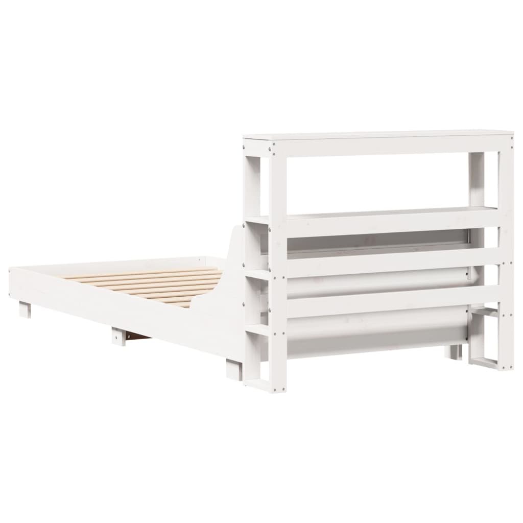sengeramme uden madras 90x190 cm massivt fyrretræ hvid