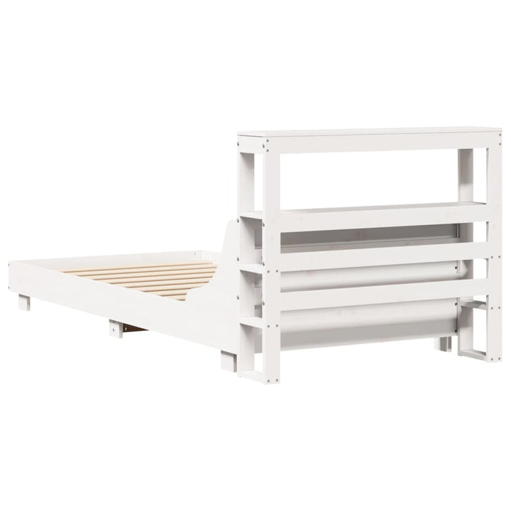 sengeramme uden madras 90x190 cm massivt fyrretræ hvid