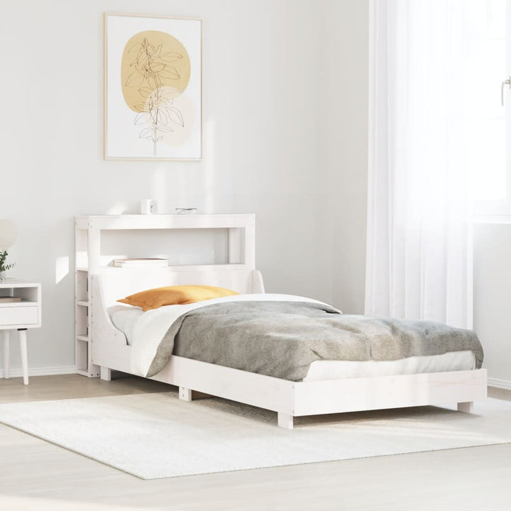 sengeramme uden madras 90x190 cm massivt fyrretræ hvid