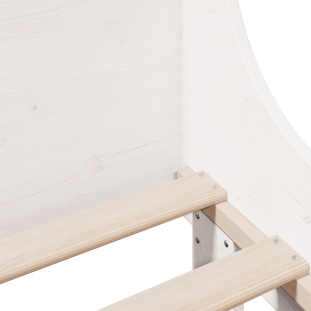 sengeramme uden madras 75x190 cm massivt fyrretræ hvid