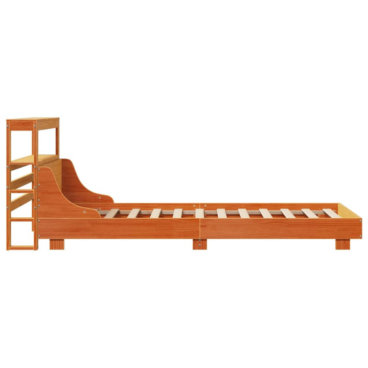 sengeramme uden madras 75x190 cm massivt fyrretræ gyldenbrun