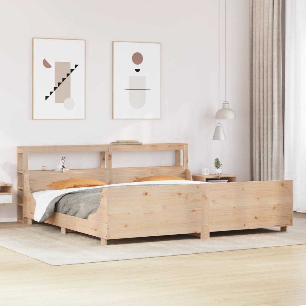 sengeramme uden madras 200x200 cm massivt fyrretræ