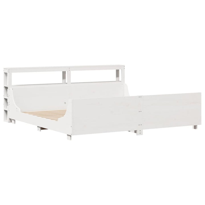 sengeramme uden madras 200x200 cm massivt fyrretræ hvid