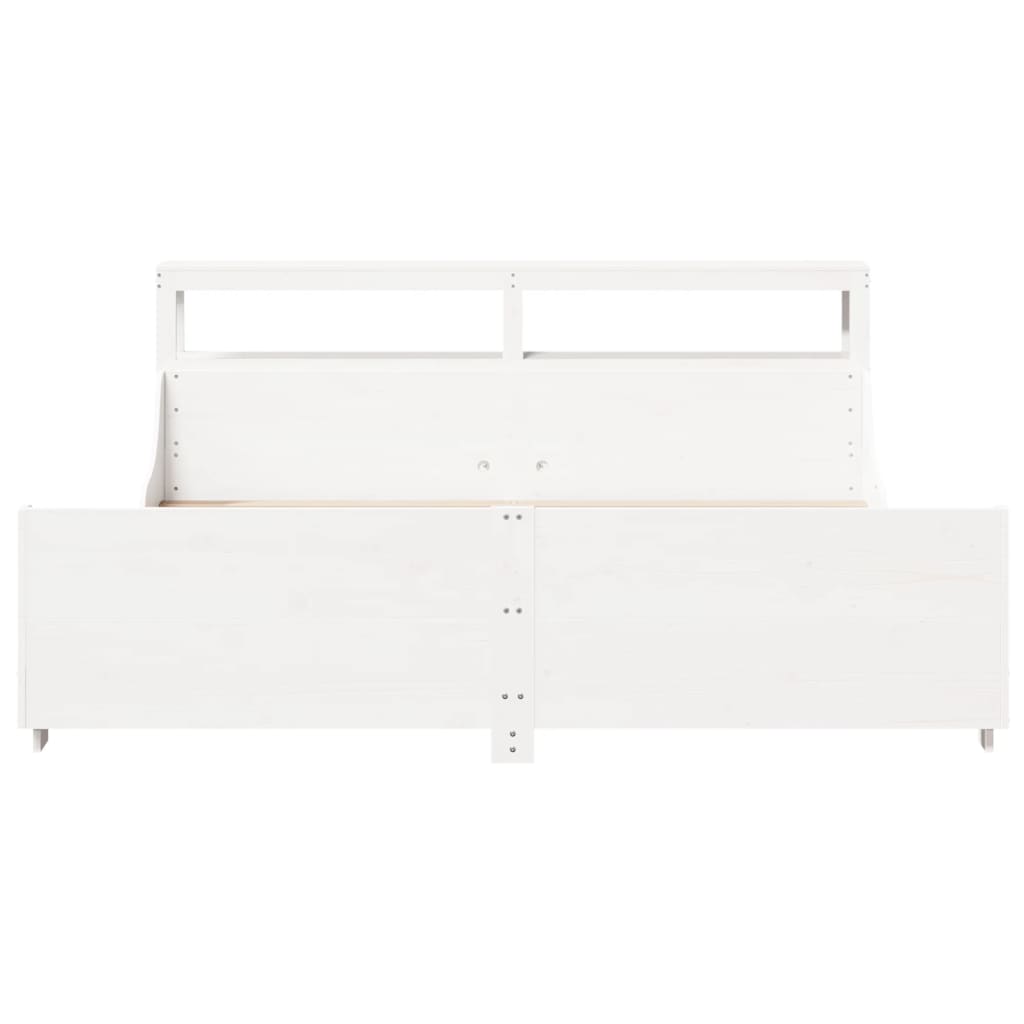 sengeramme uden madras 200x200 cm massivt fyrretræ hvid