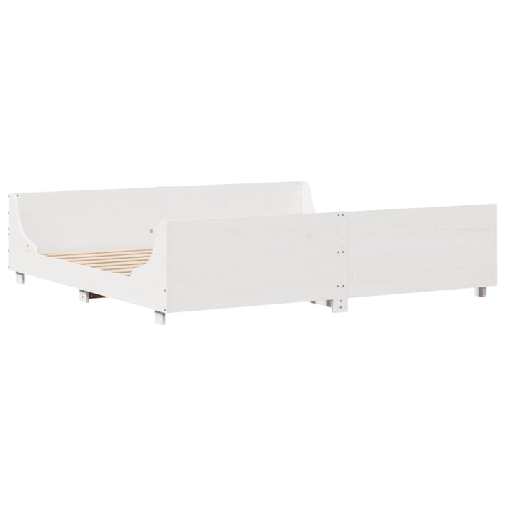 sengeramme uden madras 200x200 cm massivt fyrretræ hvid