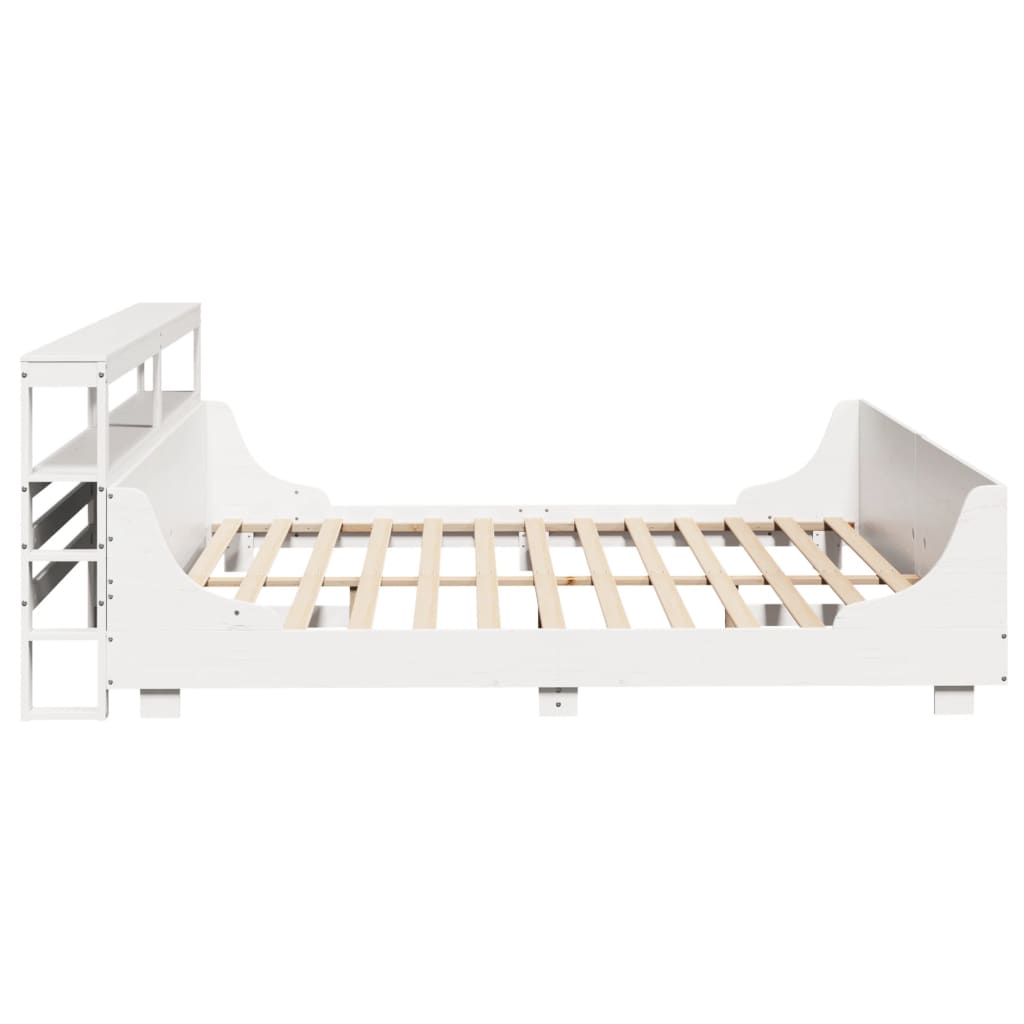 sengeramme uden madras 200x200 cm massivt fyrretræ hvid