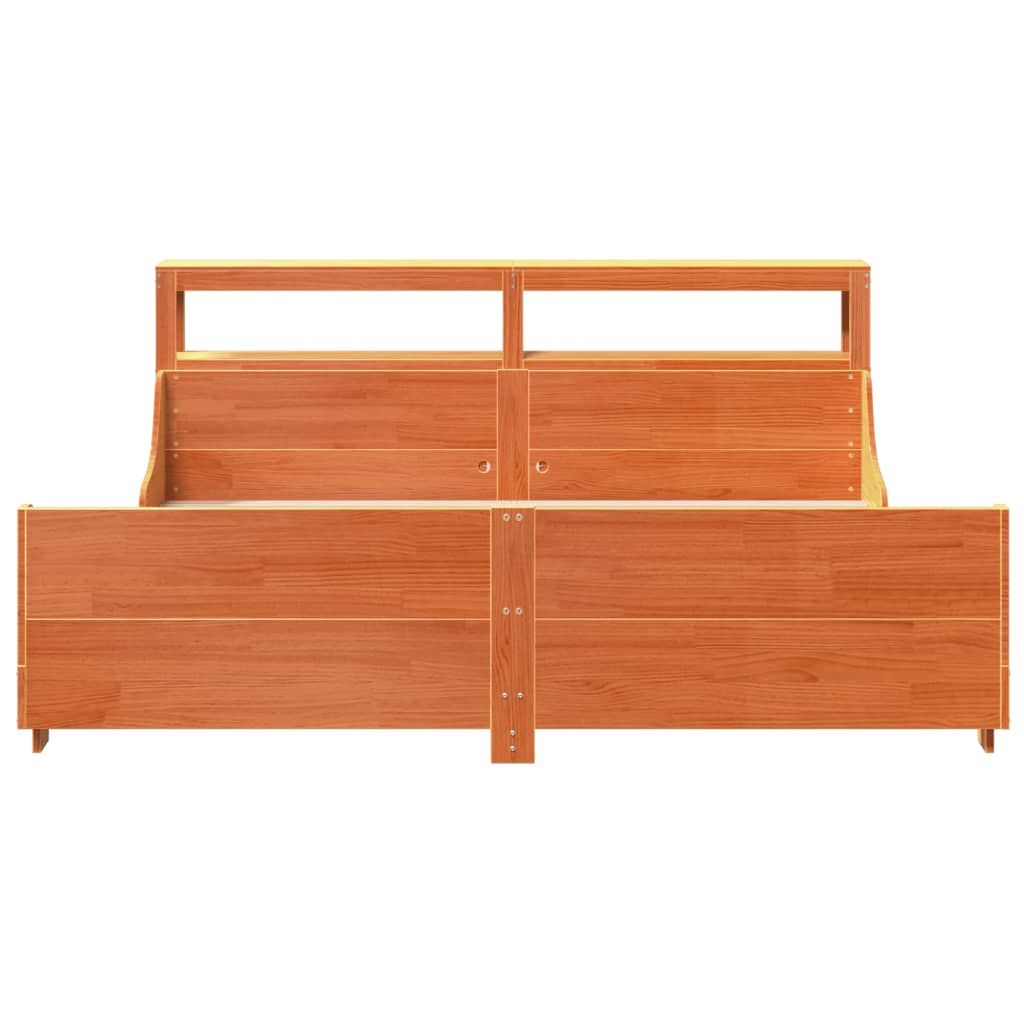 sengeramme uden madras 200x200 cm massivt fyrretræ gyldenbrun
