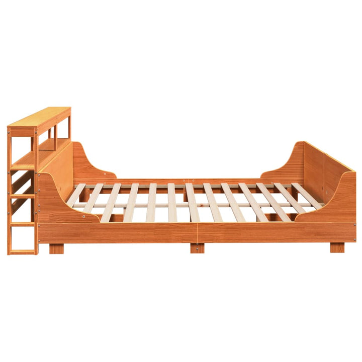 sengeramme uden madras 200x200 cm massivt fyrretræ gyldenbrun