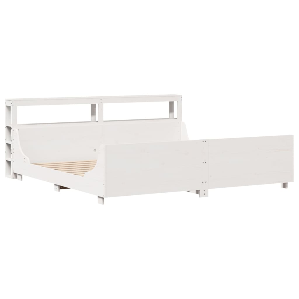 sengeramme uden madras 180x200 cm massivt fyrretræ hvid