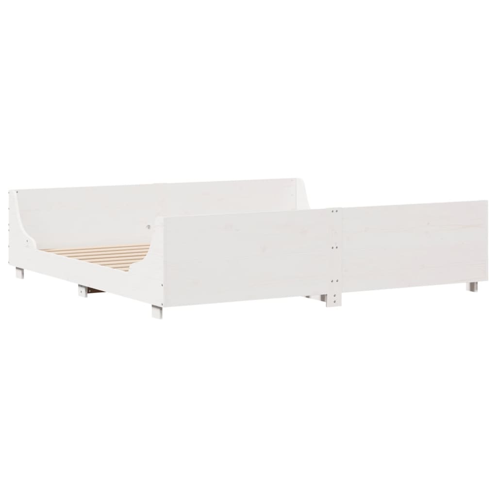 sengeramme uden madras 180x200 cm massivt fyrretræ hvid