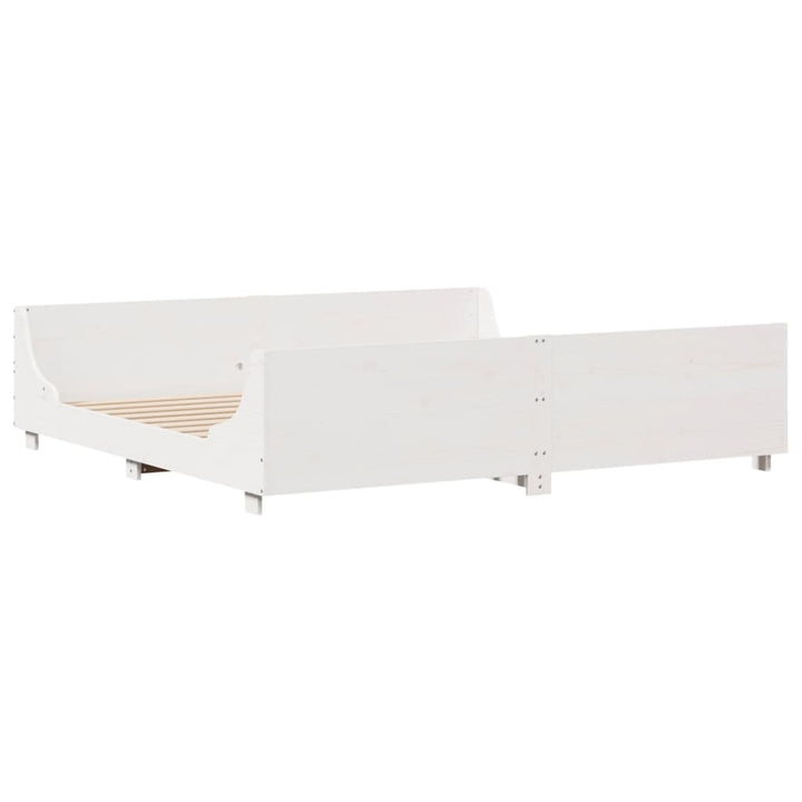 sengeramme uden madras 180x200 cm massivt fyrretræ hvid