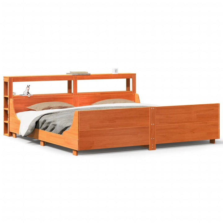 sengeramme uden madras 180x200 cm massivt fyrretræ gyldenbrun