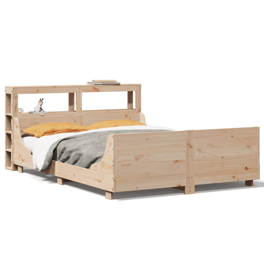 sengeramme uden madras 150x200 cm massivt fyrretræ